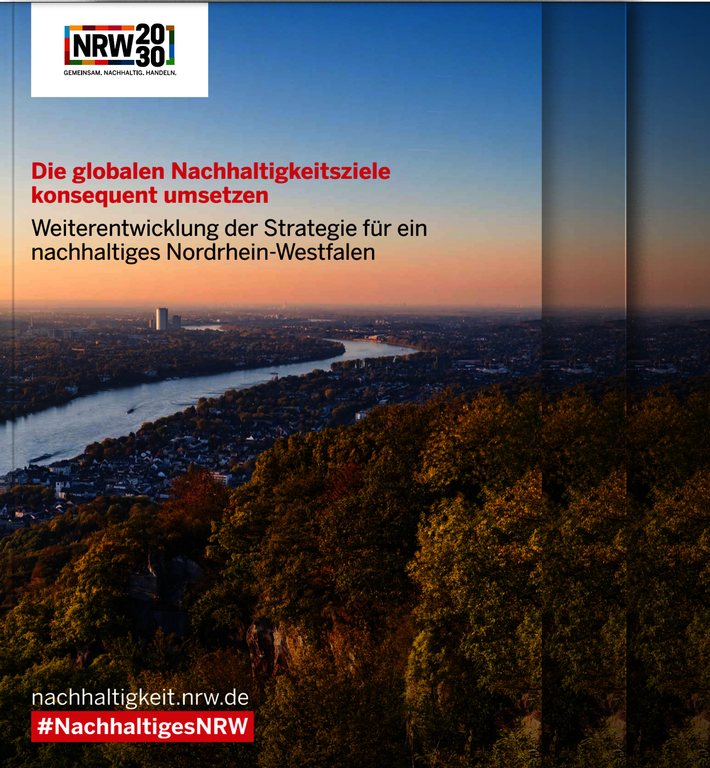 Titelbild der weiterentwickelten Nachhaltigkeitsstrategie des Landes Nordrhein-Westfalen aus dem Jahr 2020